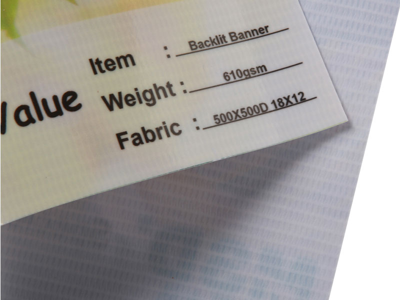Laminirani fleksibilni banneri s pozadinskim osvjetljenjem od 610 g/m2 za ispis